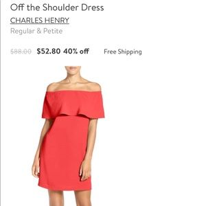 Charles Henry off the shoulder dress